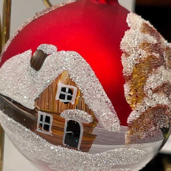 POLISH GALLERY HANDMADE ART COLLECTION CHRISTMAS ORNAMENT Country House & Trees - Picture 2 of 12